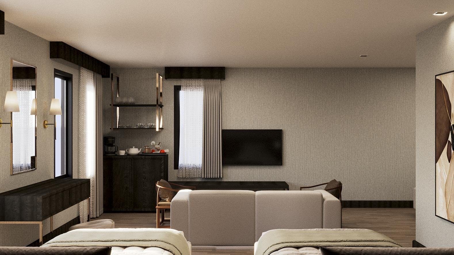 Kale Manzaralı Standart Family Room