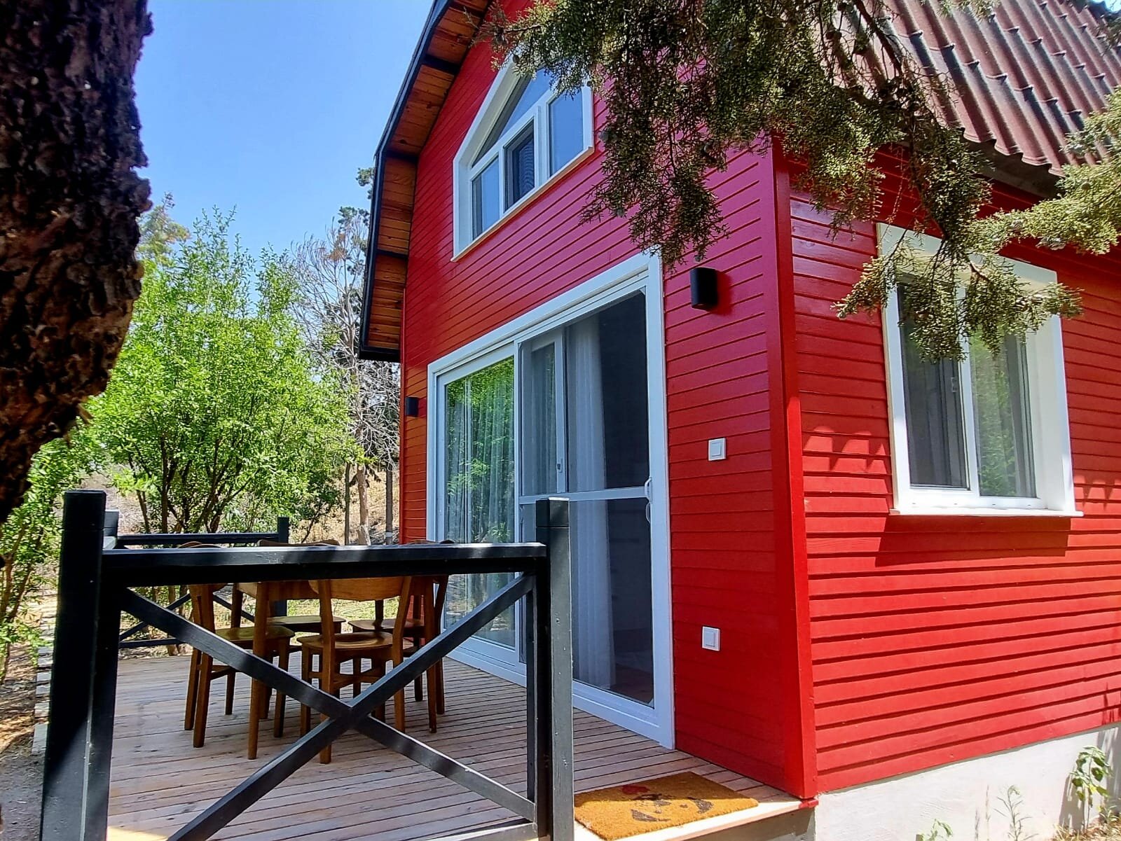 Teras Ahşap Ev Oda, Dağ Manzaralı (Teraslı)
