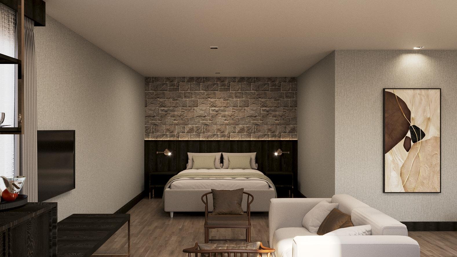 Kale Manzaralı Standart Family Room