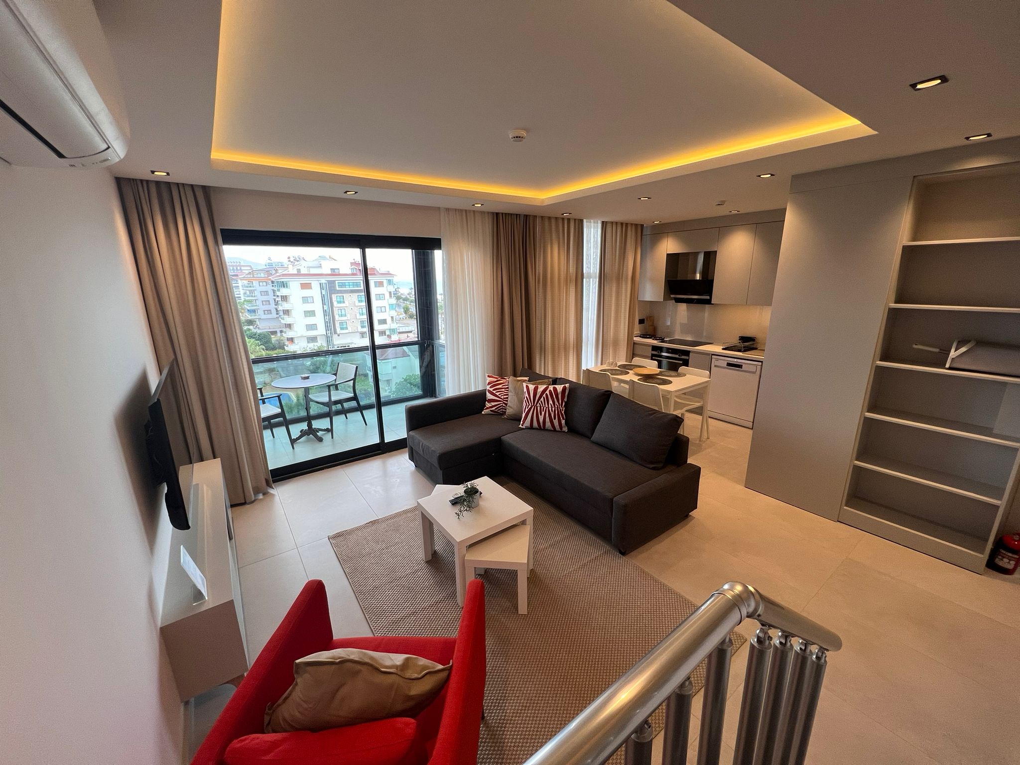 Dubleks 2+1 Daire Oda, Deniz Manzaralı (Sauna, Teraslı)